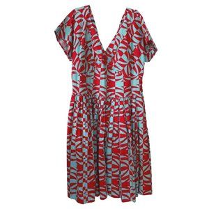 Bernie Dexter V Neck Cotton Dress GUC Size 2X